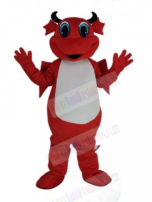 Red Dragon with White Belly Mascot Costumes Cartoon