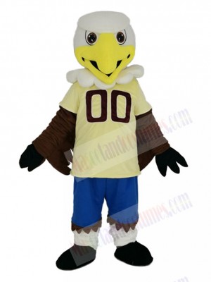 College Eagle with Yellow Jersey Mascot Costume