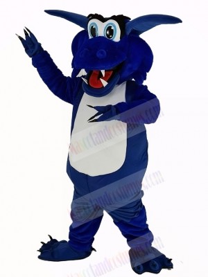 Happy Blue Dragon Mascot Costume Animal