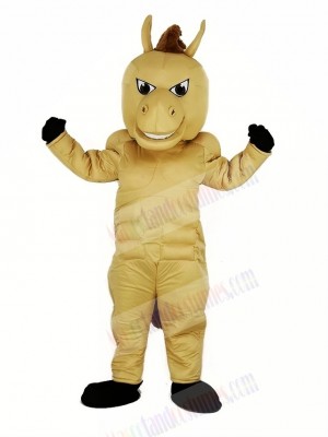 Light Brown Power Horse Mascot Costume Animal	