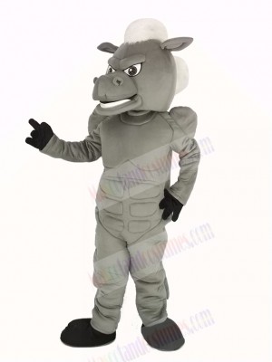 Power Gray Horse with White Hair Mascot Costume