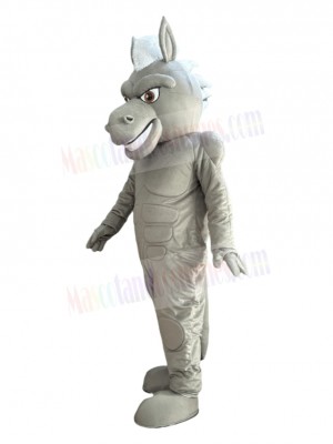 Power Muscles Gray Horse Mascot Costume