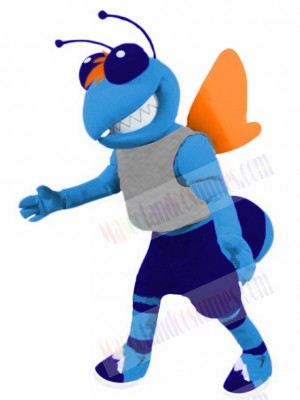 Funny Hornet Mascot Costume Animal in Grey Vest