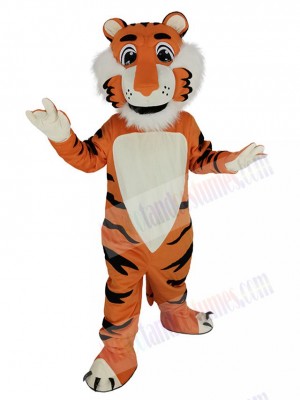 Friendly Orange Tiger Mascot Costume Animal