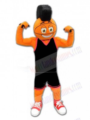 Basketball Man in Black Jersey Mascot Costume