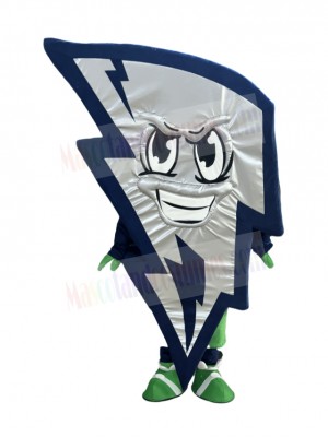 Silver Angular Lightning Mascot Costume