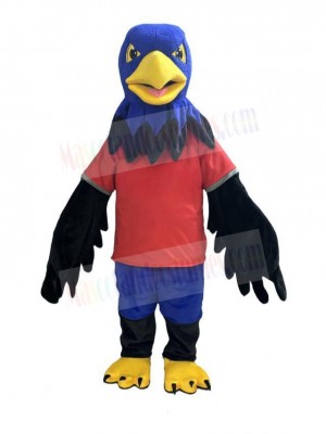Hawk Bird in Red T-shirt Mascot Costume Animal