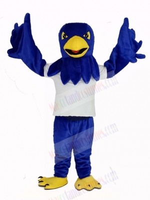 Cool Blue Hawk with White Coat Mascot Costume Animal