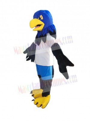 Blue and Black Hawk Mascot Costume Animal