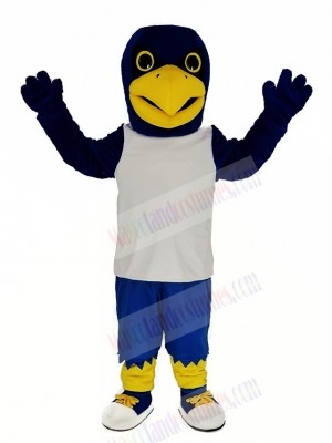 Blue Eagle in White Vest Mascot Costume