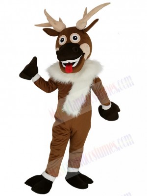 Christmas Reindeer Mascot Costume Animal with White Scarf