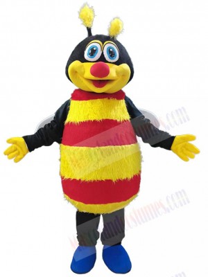 Happy Red Nose Bee Mascot Costume Insect