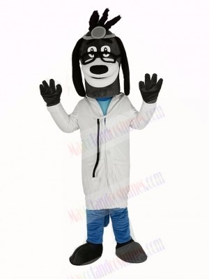 Doctor Hound Dog with Glasses Mascot Costume Animal