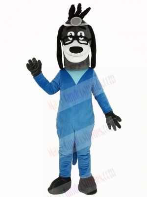 Doctor Hound Dog in Blue Coat Mascot Costume Animal