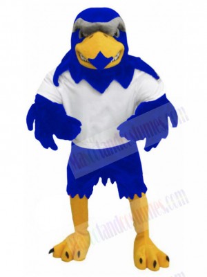 Royal Blue Falcon in White T-shirt Mascot Costume