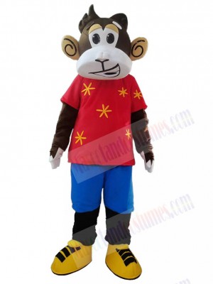 Funny Red T-shirt Monkey Mascot Costume Animal