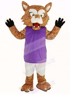 Wildcat with White Sport Suit Mascot Costume Animal