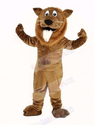 Brown Lion with White Beard Mascot Costume Animal