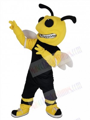 Bumblebee in Black Jersey Bee Mascot Costume Animal