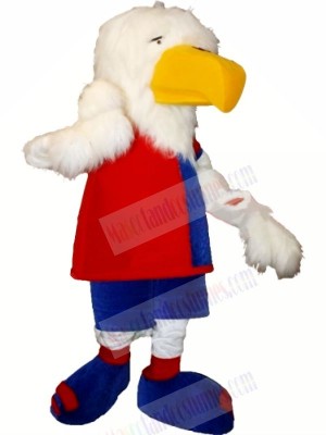 Cute White Eagle Mascot Costumes Cartoon