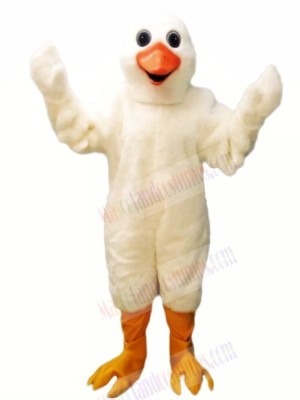 Cute White Goose Mascot Costumes Cartoon