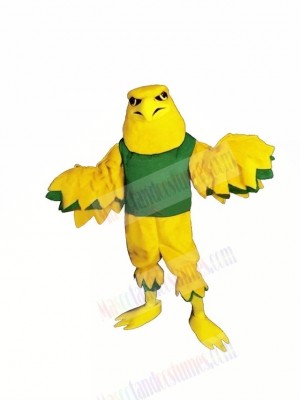 Yellow Eagle with Green Vest Mascot Costumes Cartoon
