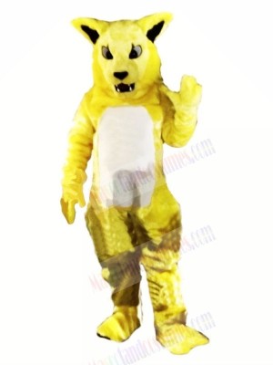 Yellow Fierce Wildcat Mascot Costumes Cartoon	