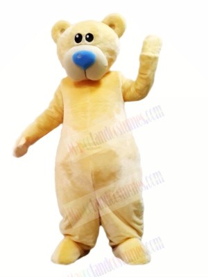 Yellow Bear with Blue Nose Mascot Costumes Cartoon