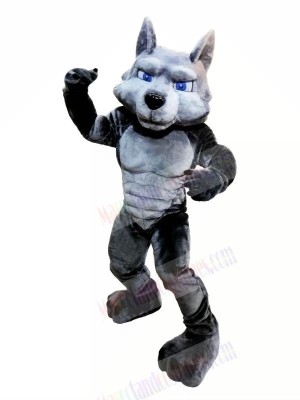 Power Muscle Wolf Mascot Costumes Cartoon
