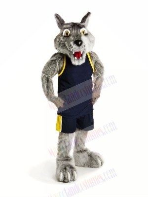 Sport Wolf with Black Vest Mascot Costumes Cartoon