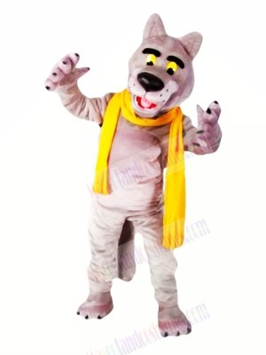 Fashion Wolf with Scarf Mascot Costumes Cartoon	