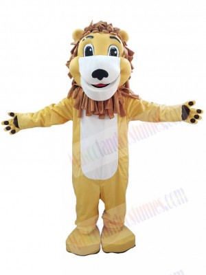 Cute Smiling Lion Mascot Costume Animal