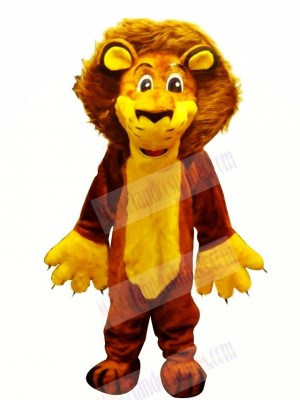 Cute Brown Furry Lion Mascot Costume Cartoon	