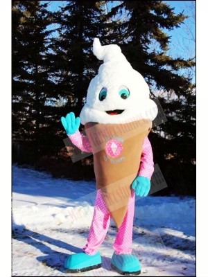 White Ice Cream Mascot Costume Cartoon