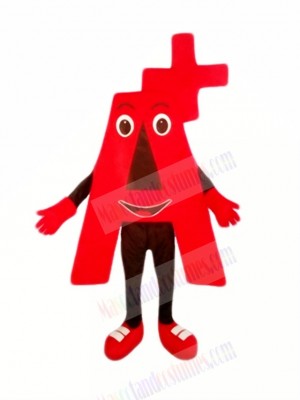 Red A+ Mascot Costume Cartoon	