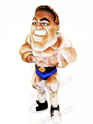 Strong Bodybuilder Mascot Costume Cartoon	