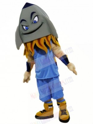 Funny Grey Rocket Mascot Costume Cartoon