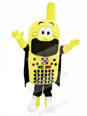 Funny Yellow Phone Mascot Costume Cartoon