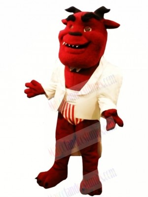 Gentleman Red Devil Mascot Costume Cartoon