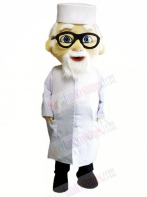 Old Doctor with Glasses Mascot Costume People	
