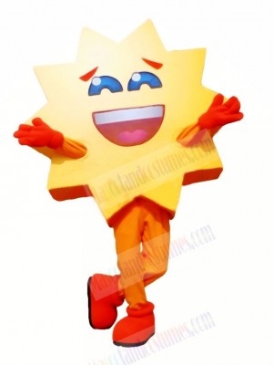 Smiling Warm Sun Mascot Costume Cartoon