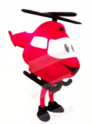 High Quality Red Helicopter Mascot Costume Cartoon