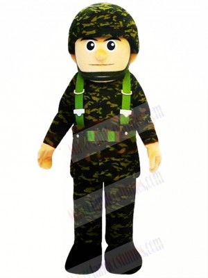 Cool Military Man Mascot Costume People