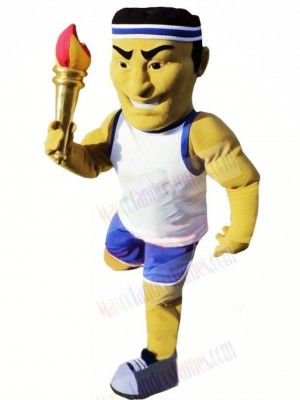 Strong Olympics Man Mascot Costume Cartoon 