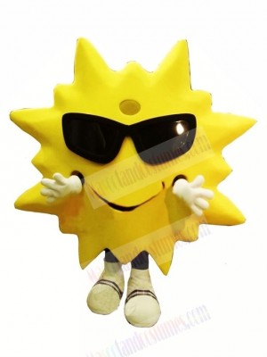 Cool Smiling Sun Mascot Costume Cartoon