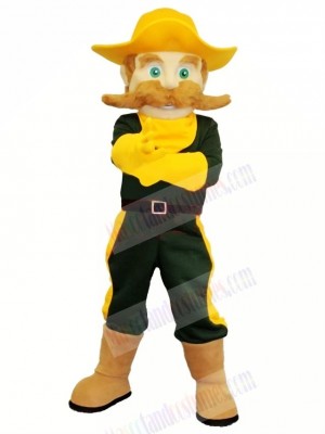 Cowboy with Green Eyes Mascot Costume Cartoon	