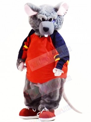 Sport Grey Rat Mascot Costume Cartoon