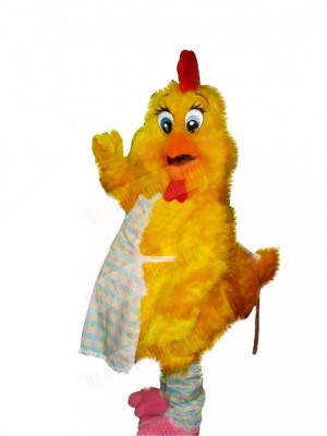 Cute Chick with Apron Mascot Costume Cartoon