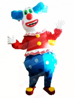 Clown with Green Eyes Mascot Costume Cartoon	