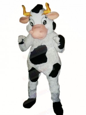 Cow with Golden Horns Mascot Costume Cartoon	